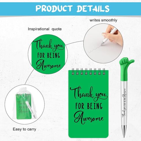 PerKoop 40 Sets Christmas Appreciation Gifts Bulk 40 Pcs Thumbs up Pens Ballpoint and Spiral Motivational Notebook and Organza Bag Teacher Employee Thank You Gift for team Party(Modern Style) in Saudi Arabia