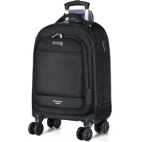 Rolling Backpack - 17 inch Laptop Backpack with 4 Spinner Wheels Carry on Travel Backpack Water Resistant Wheeled Backpacks for Women Men Suitable for Overnight College Work Black