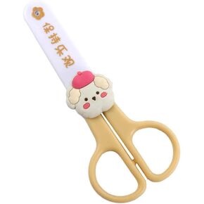 1 Pcs Pink Cartoon Art Scissors With Lid Portable Utility Stainless Steel Scissors Cute Mini Cutting Supplies Office Supplies Stationery Cutting Tools (Pink)