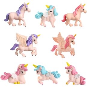 Unicorn Cake Toppers for Party,Mini Unicorn,Flying Horse Unicorn Figurine,Cake Decoration,Miniature Unicorn Figurines,Terrarium Crafts Ornament, Birthday Cake Decoration for Unicorn Theme
