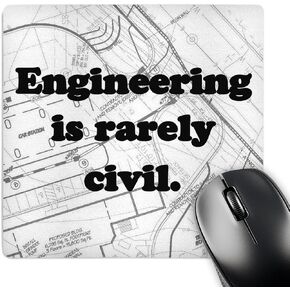 3dRose LLC 8 x 8 x 0.25 Inches Mouse Pad, Engineering is Rarely Civil Civil Engineer (mp_149859_1)