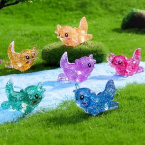 HOMICO 30PCS Glitter Mini Resin Axolotl Mini Resin Animals Tiny Animal Figures Miniature Axolotl Figures for Axolotl Party Favors DIY Garden Dollhouse Potted Plants Decoration