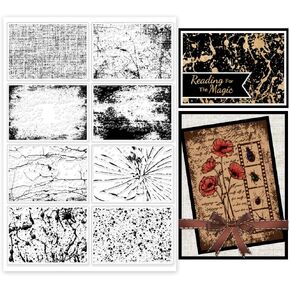 GLOBLELAND Ink Dot Background Clear Stamps for DIY Scrapbooking Broken Glass Background Silicone Stamp Seals Cracks Background Stamp for Cards Making Photo Album Journal Decoration 8.27×5.83inch