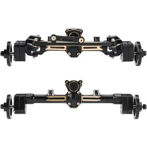 COOWOO Brass Front and Rear Axles Upgrade Parts for 1/24 SCX24 RC Crawler Cars - Precision CNC Machined for Enhanced Stability and Traction
