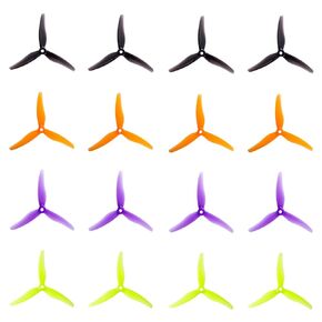 Gemfan Hurricane 51433 3-Blades PC Props Compatible 2206-2306 Brushless Motor for Popo RC Quadcopter FPV Racing/Freestyle Drone 16pcs 8CW 8CCW