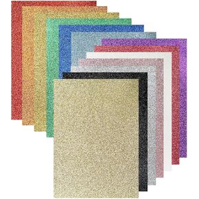 Sukh 13pcs Glitter Cardstock Paper - Glitter Cardstock Paper A4 Thick Colored Craft Halloween Christmas Valentines Gift Box Wrapping DIY Wedding Birthday Party Sparkle Decor Scrapbook 13 Colors 250GSM