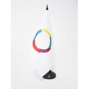 Francophonie Table Flag 5'' x 8'' - Francophonia Desk Flag 21 x 14 cm - Black plastic stick and base - AZ FLAG