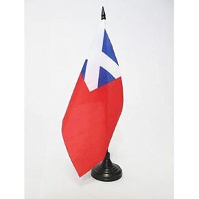 Scottish Red Ensign Table Flag 5'' x 8'' - Scotland historic Desk Flag 21 x 14 cm - Black plastic stick and base - AZ FLAG