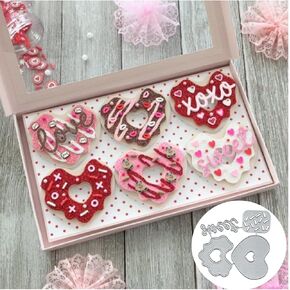 Heart Donut Metal Cutting Die Cuts, DIY Crafts Template Heart Donuts Scrapbook Cards Cutting Dies Cut Stencils for DIY Embossing Card Making Decorative Paper Dies Scrapbooking