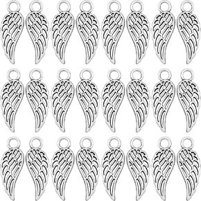 Joez Wonderful Angel Charm (Jewelry), 100pcs Silver Metal, for DIY Necklaces, Bracelets, Keychain, Crafts Supplies