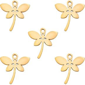 kkjoy 5Pcs Animals Charms for Jewelry Making and Crafting, Stainless Steel Assorted Pendant Mini Charm Craft Supplies Accessories for DIY Bracelet Necklace Earrings