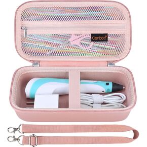 Canboc Carrying Case for SCRIB3D P1 3D Printing Pen, 3D Pen Box with Removable Shoulder Strap, Mesh Pocket fit 3D Pen Filament Refills, Charger, Black (Case Only)