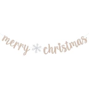 Glitter Merry Christmas Banner, Be Merry Party Decor, Happy New Year, Xmax Merry Christmas Holiday Party Decorations