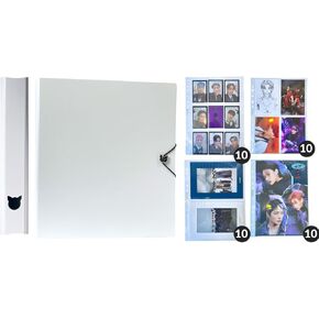 K-Keep A4 Plus Binder, 1.5 inch, Compact Kpop Photocard Binder with 40 Pages Variety Pack A4 Plus Photocard and Inclusions Pages and 6 Backboards (Minimal White)