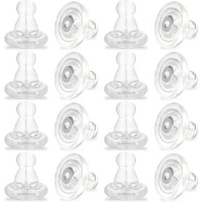 16PCS Earring Backs 18K Gold Locking Secure Earring Backs for Studs, Silicone Earring Backs Replacements for Studs/Droopy Ears No-Irritate Hypoallergenice Earring Backs for Women