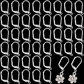 ANCIRS 30 Pcs Leverback Earring Hooks, Leverback French Earring Hook, Hypoallergenic Ear Wire Findings, Silver Dangle Earring Clasps for DIY, Jewelry Making