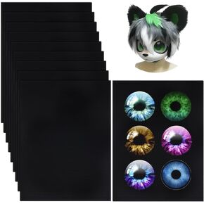 BENECREAT 10Pcs Fursuit Eye Mesh, 11.8x8.6 Inch White PVC Dust Mesh, 0.8mm Costume Eye Net Plastic Mesh Sheet for Furries Cosplay, Sculptures, Props, Fursuits, Craft Making, 0.45mm Thick