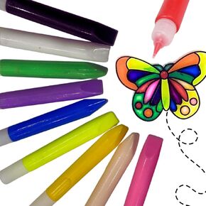 40 شريطًا من طلاء Suncatcher للأطفال والكبار من أجل طلاء Suncatcher Craft لصائدي الشمس، يتضمن الطلاء الشفاف 40 شريطًا من 8 ألوان لكل منها بالإضافة إلى 40 فرشاة طلاء - كبيرة الحجم