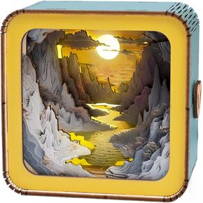 3D Puzzle Nightlight-LED Woodden 3D Puzzle Gifts-3D Wood Puzzles Sunlit Rivers Storybook Nightlight Home Décor for Kids and Adults,Unique Gifts for Mom,Dad,Sister,Wife
