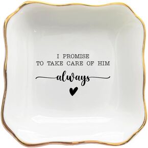 Mother of the Groom Gift from Bride, Mother-in-Law Gift, Wedding Gift from Bride, I Promise to Take Care of Him Always Jewelry Dish