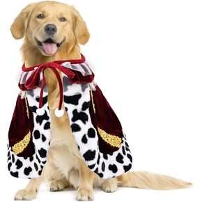 Dog Costumes for Small Medium Dogs Fur Velvet Cat Cape Pet Cloak Halloween Christmas Prince Princess Cosplay Clothes (Red, Small Medium) in Kuwait