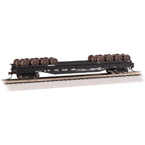 Bachmann Trains - 52' Wheel FLATCAR with Wheel Load - New York Central #X-29499 - HO Scale