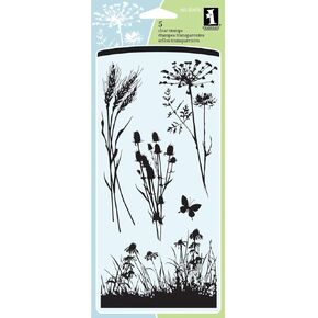 Inkadinkado Meadow Floral Clear Stamp Set, 5 pc