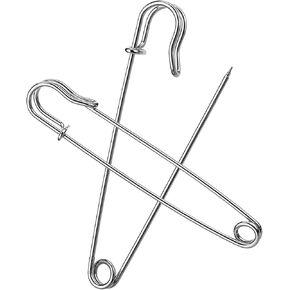 20PCS Safety Pins Heavy Duty, 3.5 Inch Upgraded Big Large Safety Pins, Large Diaper Pins for Thick Fabric Canvas Blankets Crafts Skirts Handicrafts (Silver)