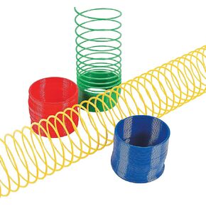 Fun Express Bright Magic Springs (Bulk Set of 12) Classic Spring Bounce Toy for Party Favors and Giveaways