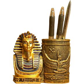 Ancient Egypt Pen Holder, Egyptian Pencil Holder King Pharaoh, Office Pen Cup Organizer for Desk, Pencil Cup Storage Containers