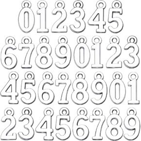 Joez Wonderful Number Charms, Metal 0-9 Charms for Jewelry Making, Pendant Charms