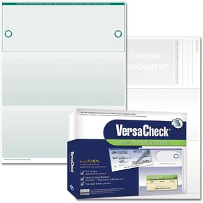 VersaCheck UV Secure Form #1000 - قسيمة عمل فارغة في الأعلى - Green Elite - 250 ورقة