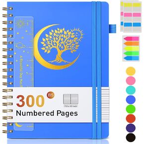 دفتر يوميات حلزوني مقاس 5.8 بوصة × 8.4 بوصة، 300 صفحة مسطرة جامعية مرقمة، ورق مبطن 100 جرام في المتر المربع، غلاف بلاستيكي، مجلة حلزونية كبيرة للنساء والرجال، دفاتر A4 للعمل المدرسي وكتابة الأعمال in Kuwait