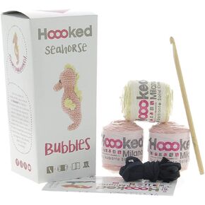 DIY Crochet Kit Seahorse Bubbles Eco Barbante Apricot