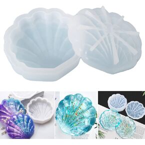 Box Resin Mold, Silicone Resin Molds Jewelry Storage Box Molds, Seashell Epoxy Molds for Resin Crafts DIY (Seashell Storage Box)