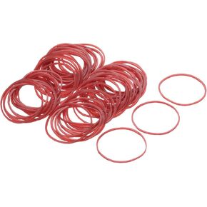 MECCANIXITY 100 Pack Rubber Band Stretchable Rubber Elastic Band Red 40mm x 1.4mm Hair Rubber Bands for Home Office