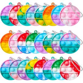 24PCS Halloween Party Favors Mini Fidget Pop Keychain: Halloween Toys Bulk Cheap - Trick or Treat Toys Non Candy - Goody Bag Stuffers for Kids Classroom School Prizes (24Keychains + 24Cards)