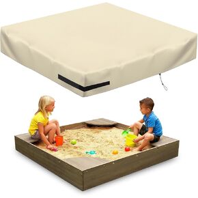 Sandbox Cover, Lid-60in, 420D Waterproof Duty Khaki Sandbox Cover, Square Sandboxes Sandpit Cover Suitable for Children's Sandbox Protection