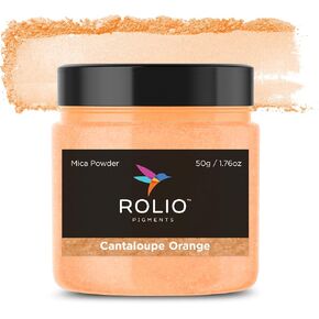 Rolio Premium Mica Powder - Nude Peach (50G / 1.76oz) - 1 Jar of Peach Pigment Powder for Epoxy Resin, Dye, Soap Making, Nail Polish, Paint, Candle Making, Bath Bombs, Slime