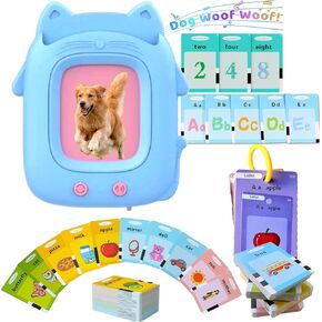 100% Durable PVC Talking Flash Cards, Toddler Toys, Language Learning Toys, Pocket Speech Therapy Toys, Montessori Toys, Autism Toys, Educational Toys with 274 Sight Words (ABC+123 NEW Edition) (BLUE)