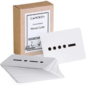 بطاقات فلاش تعليمية لرمز مورس من CARDDIA International (معيار الاتحاد الدولي للاتصالات)، 53 قطعة، حجم بطاقة اللعب القياسي، متينة، مقاومة للماء