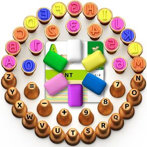Wooden Alphabet Number Stamp Ink Pads Set for Kids, Montessori Learning Toys for 3, 4, 5 Year Olds,ABC Spelling Letter Number Stampers Flashcard Toys Preshcool Arts and Crafts Supplies