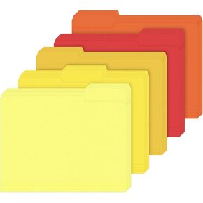 30 حزمة من مجلدات ملفات البرتقال المريمية مقاس الحروف 5 ألوان أصفر برتقالي وأحمر جيوب ملفات مع علامة تبويب 1/3 مقطوعة للمنزل والمكتب والفصول الدراسية ومستلزمات عطلة عيد الشكر، 8.9 × 11.6 بوصة in Kuwait