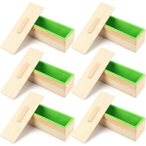 6 Pack 42 oz Soap Loaf Moldes, Soap Moldes for Soap Making with Wooden Boxes, Soap Bar Moldes Can Be Used for Homemade Soap Produce, Soap Making, Ideal Size and Large Capacity