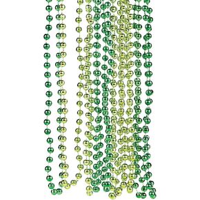 Fun Express - Shades Of Green Beaded Necklaces for St. Patrick's Day - Jewelry - Mardi Gras Beads - Mot Round - St. Patrick's Day - 48 Pieces