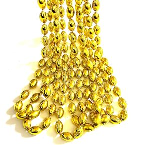 12Pcs Football Party Beads Gold Mardi Gras Super Bowl Sports Football Party Supplies