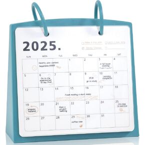 2025-2026 Simple Style Desk Calendar, 2 Years Stand Up Desk Calendar from Jan 2025 - Dec 2026 with Standing Flip Desktop Calendar for Home Office School,Beige
