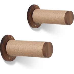 أثاث حائط للقطط من فوكومارو، خطوات حائط للقطط مقاس 11.8 بوصة للجدران الجافة، سلالم للقطط مثبتة على الحائط مع رف للقطط من الجوت لمعظم القطط الصغيرة والمتوسطة والكبيرة، قطعتان in Kuwait