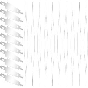 TIESOME 20 PCS Stainless Steel Punch Needle Threaders, Silver Embroidery Floss Cross Stitch Needle Threaders Long Sewing Threaders Embroidery Stitching Tools for DIY Sewing Craft Works