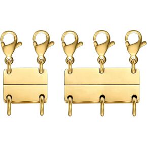 Necklace Separator for Layering Multi Necklace Layering Clasp Gold and Silver Magnetic Necklace Clasp for Layered Look, Necklace Connectors for Multiple Necklaces